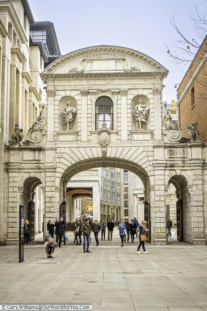 The beautiful Temple Bar Gate in Paternoster Square, a stone's throw from St Paul's Cathedral