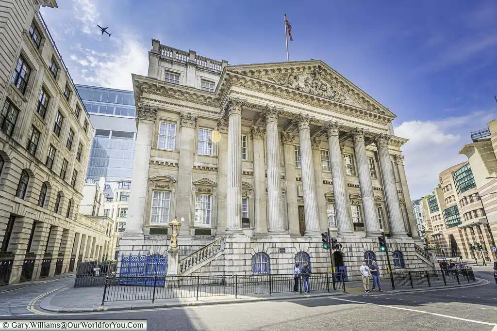 The impressive 18th century, Palladian style, Mansion House at Bank Junction