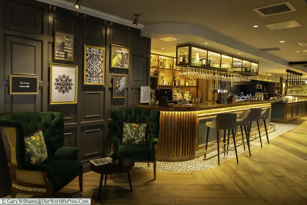 The modern and stylish bar at the hotel indigo chester
