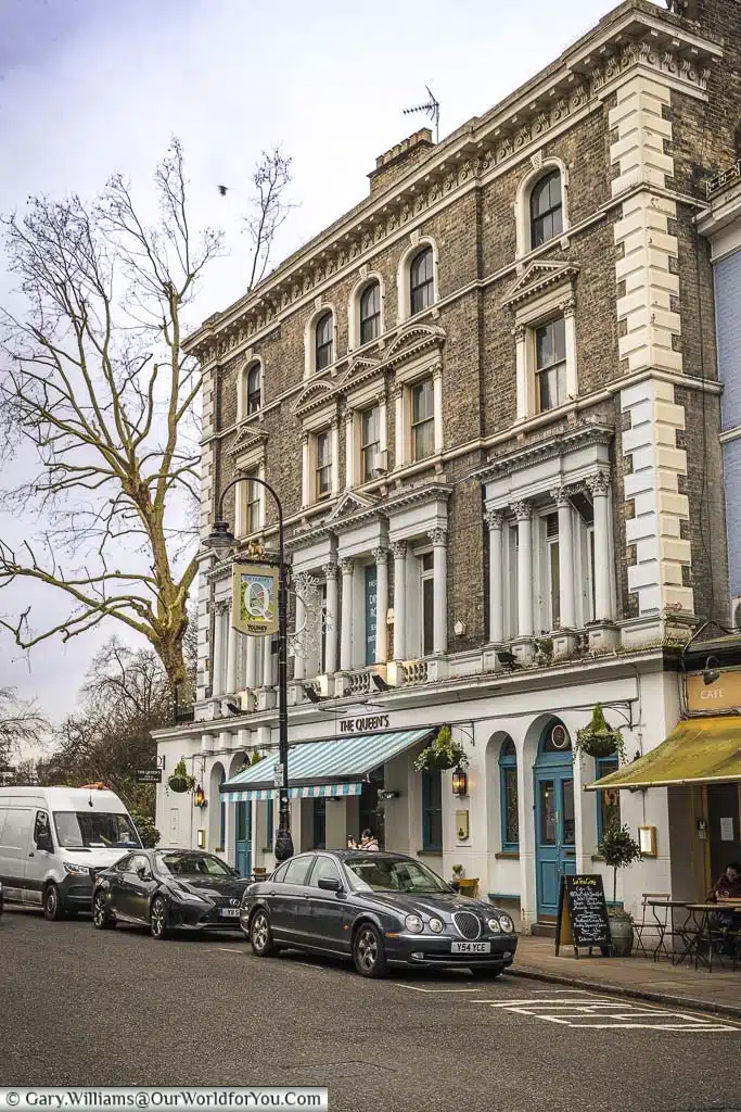 The Queen’s pub, on Regent’s Park Road, overlooking Primrose Hill