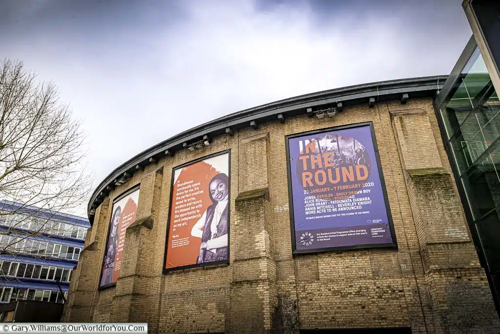 The former railways turning shed that was converted in the 1960's to music venue known as 'The Roundhouse' in Chalk Farm