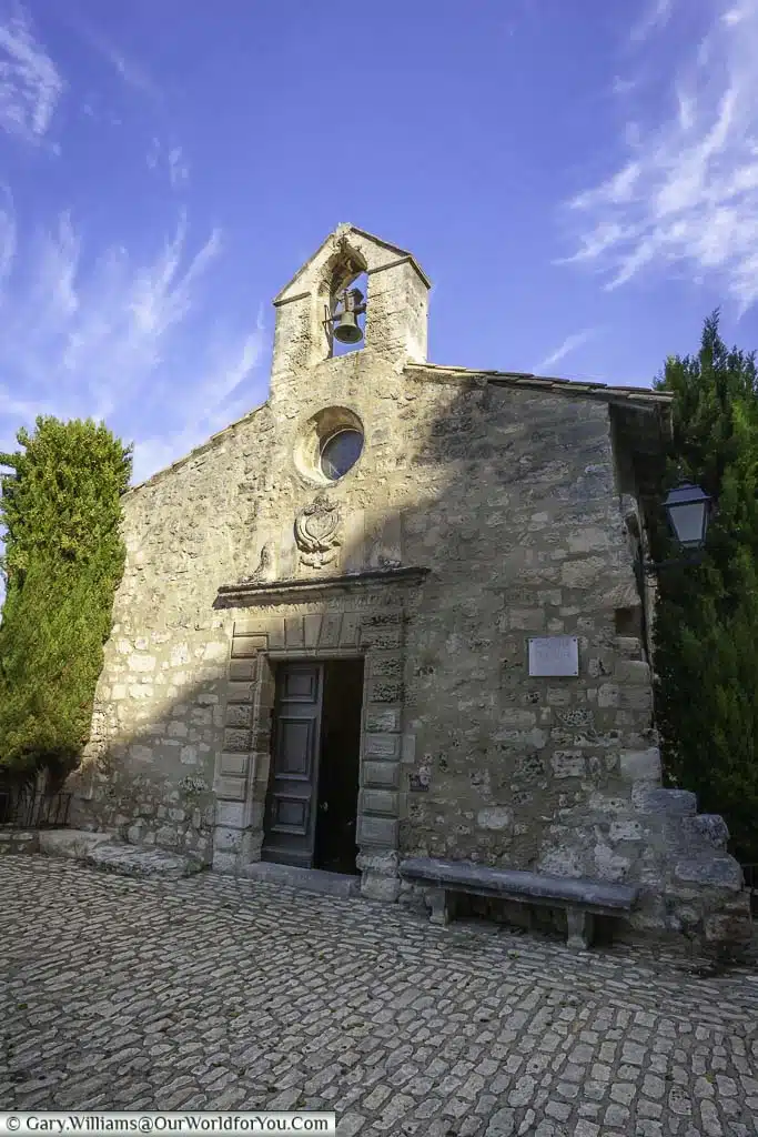 The chapelle des pénitents blancs in baux-de-provence in the south of france