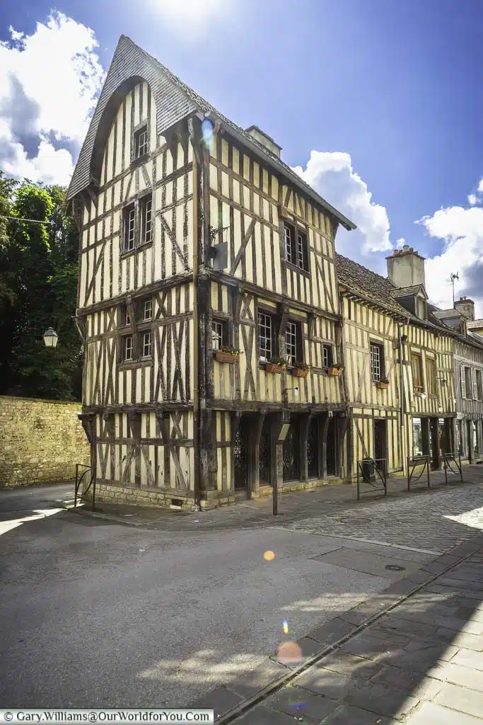A half timbered building in bar-sur-seine in the champagne region of france