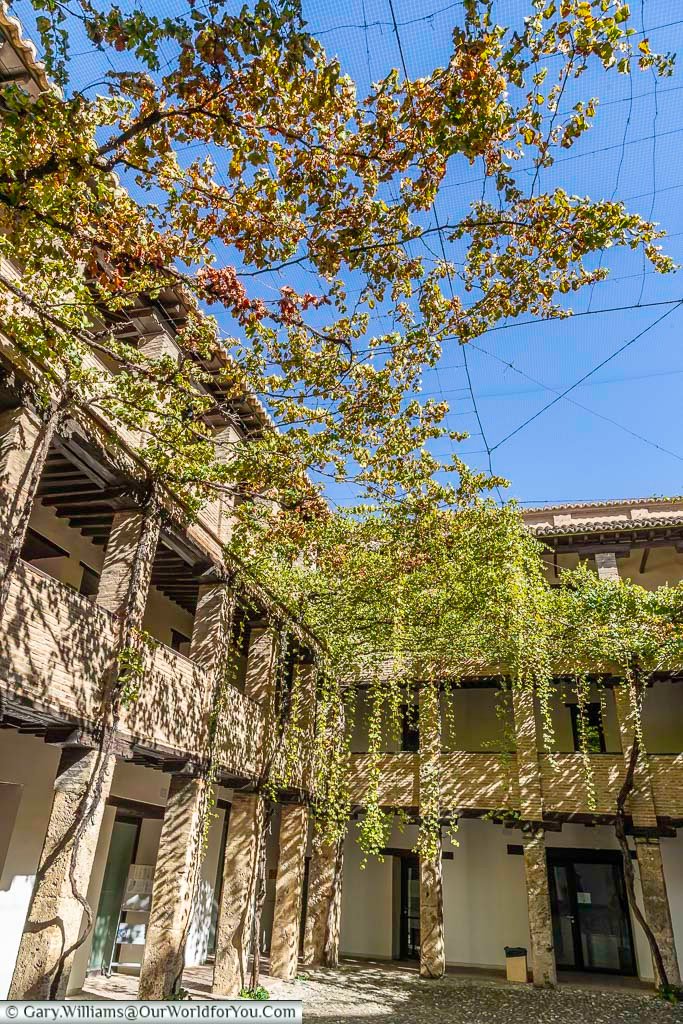 interior courtyard of the corral del carbón in granada, spain