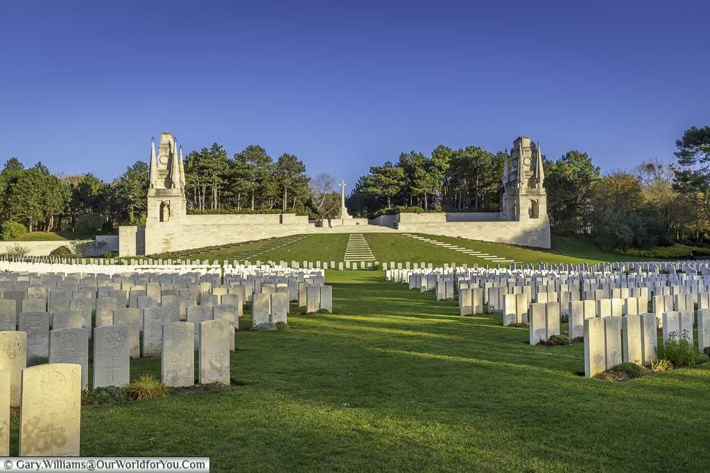 The view over the Étaples military cemetery in france