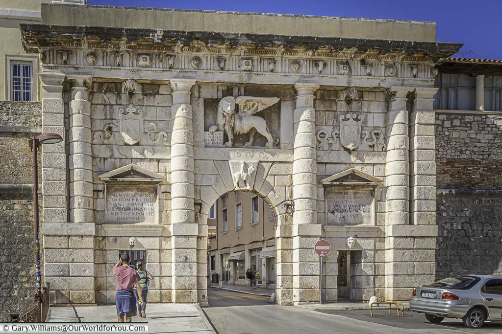 The magnificent venetian, renaissance, land gate near the Foša harbor in Zadar, Croatia