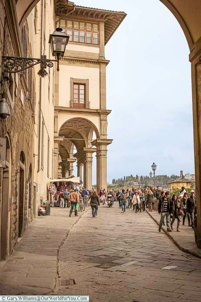 Strolling along the Lungarno Anna Maria Luisa de' Medici in Florence