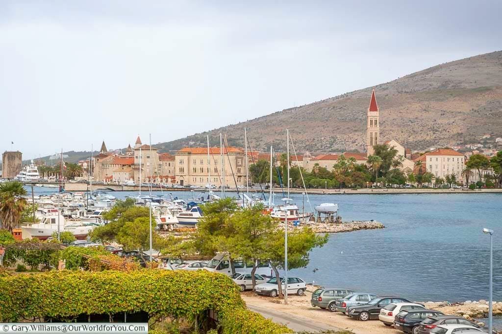 The view from the apartment to the centre of old Trogir, Croatia