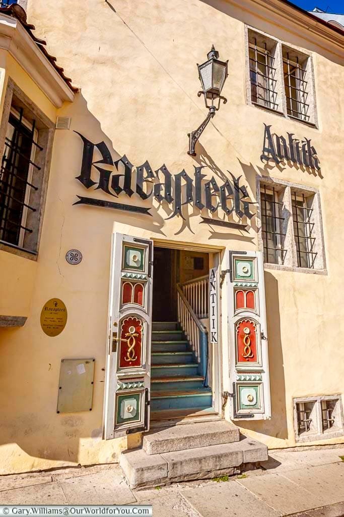 Raeapteek, a historic pharmacy in the heart of old tallinn, the capital of estonia