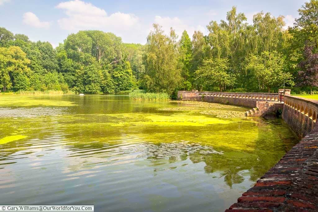 The lake at the passchendaele museum at Zonnebeke, Belgium, close to the town of ypres