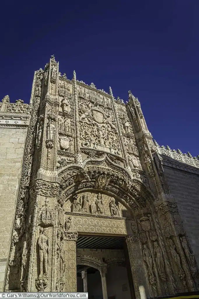 The ornate entrance to the national sculpture museum in valladolid, spain
