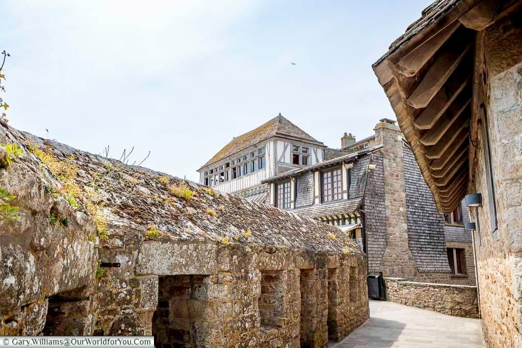 A quiet section of Mont-Saint-Michel as you head along the town's ramparts.