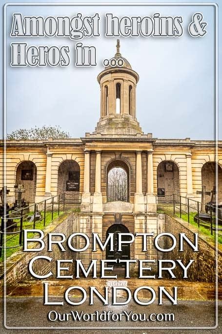 The pin image for our post - 'Brompton Cemetery, London'