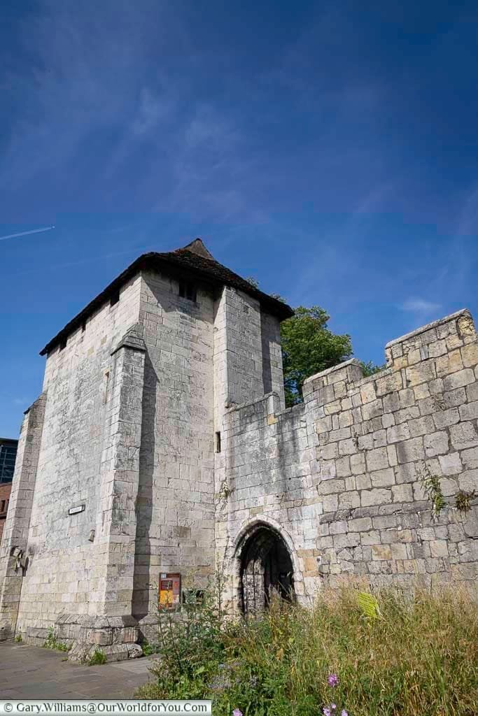 Fishergate Postern, part of York’s medieval city walls, standing as a reminder of the city’s fortified past. This historic gateway is a key attraction for anyone walking York’s famous walls.