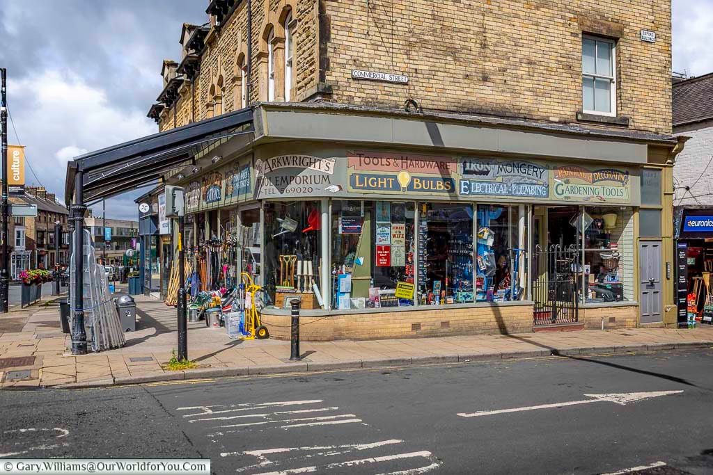 Mr Arkwright’s Tool Emporium is a traditional hardware shop in Harrogate, with a colourful window display of tools and household goods. This long-established store adds character to Harrogate’s historic shopping streets.