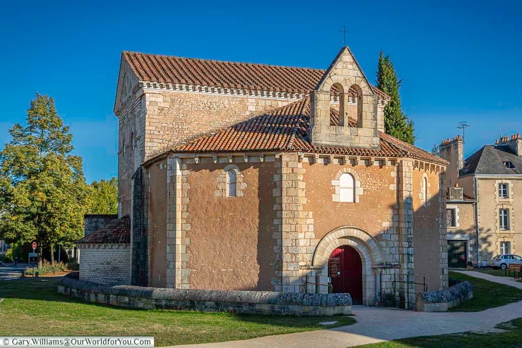 The historic Baptistery of Saint-Jean in Poitiers is one of the oldest Christian buildings in France. Its simple Romanesque architecture and warm stone walls highlight the deep early-Christian history of this remarkable French landmark.