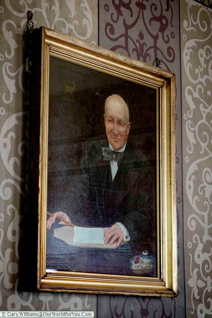 A portrait of Francis “Frank” William Green, the benefactor of the Treasurer’s House, is displayed inside the historic York residence. His generous donation to the National Trust helped preserve one of York’s most fascinating heritage homes.