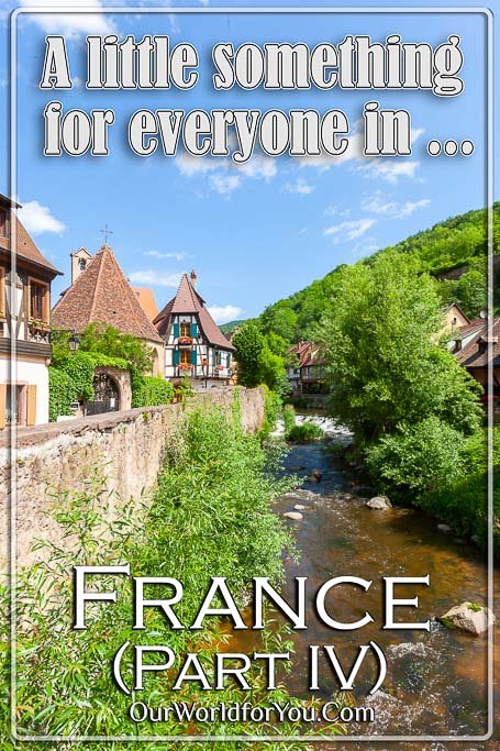 The view along the River Weiss on the edge of Kaysersberg in the Alsace region of France