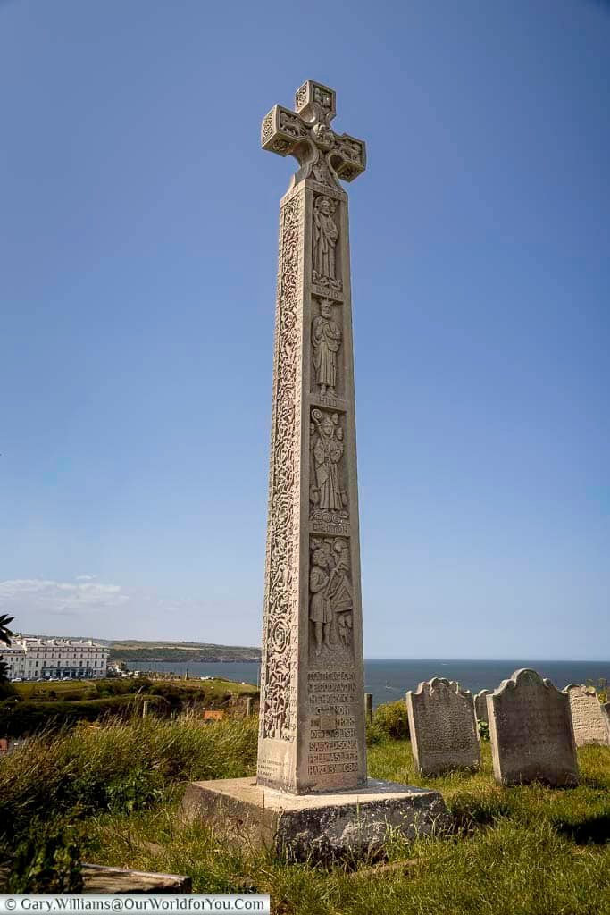 The Caedmon Memorial stands proudly above Whitby Harbour, commemorating the famous Anglo-Saxon poet and offering panoramic views across the Yorkshire coastline. This historic landmark is a must-see attraction in Whitby for visitors exploring the town’s rich literary heritage and dramatic seaside scenery.