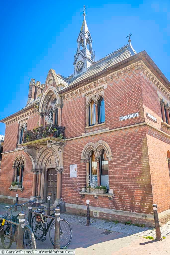 The distinctive Gothic Revival Fitzroy House on Lewes High Street, designed by celebrated Victorian architect Sir George Gilbert Scott.
